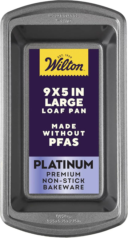 Wilton Platinum Non-Stick Loaf Pan - Stainless Steel Bakeware - Perfect for Baking, Roasting & Cooking - Made without PFAS - Packaging May Vary - 9 x 5 x 2.75 Inches