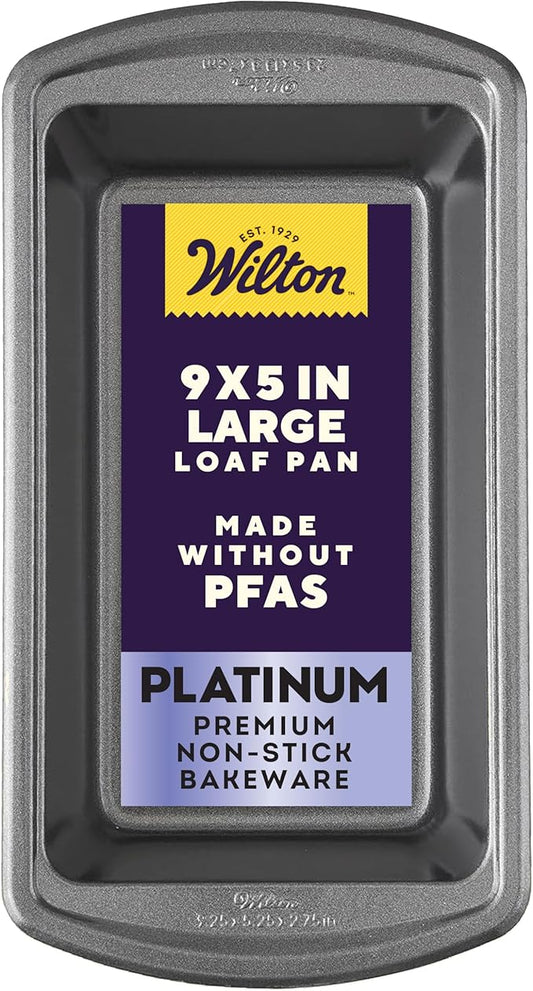 Wilton Platinum Non-Stick Loaf Pan - Stainless Steel Bakeware - Perfect for Baking, Roasting & Cooking - Made without PFAS - Packaging May Vary - 9 x 5 x 2.75 Inches