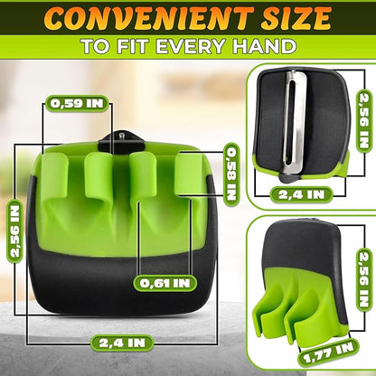 2Pcs Finger Grip Vegetable Peelers for Kitchen - Silicone Palm Peeler with Sharp Double-Sided Blade, Non-Slip Handle, Dishwasher Safe - Versatile for Fruits, Veggies, Potato & Carrot Peeler Tool