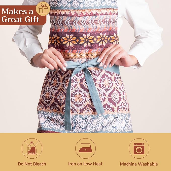 Maison d' Hermine 100% Cotton Apron for women with Pocket Kitchen Chef Apron for Men Cooking Spring Summer