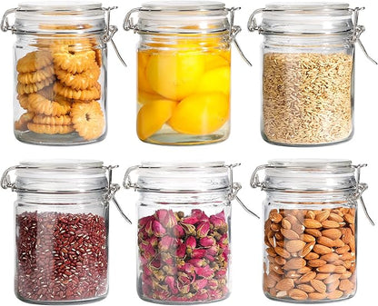 ComSaf 6-Pack 25oz Straight Sided Glass Jars with Lids, Meal Prep & Canning Containers for Overnight Oats, Salads, Fermenting & Pickling, Easy-to-Clean Cylinder Canisters for Pantry