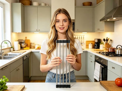 Ahyuan Roll up Dish Drying Rack Over The Sink Kitchen Roll up Sink Drying Rack Portable Dish Drainer Foldable Dish Drying Rack (Black, 17.8''X3.7'')