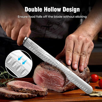 PAUDIN Brisket Knife, 12 Inch Carving Knife Stainless Steel Brisket Slicing Knifes with Granton Edge for Meat Cutting, Roasts, BBQ, Turkey - Grilling Gifts for Men
