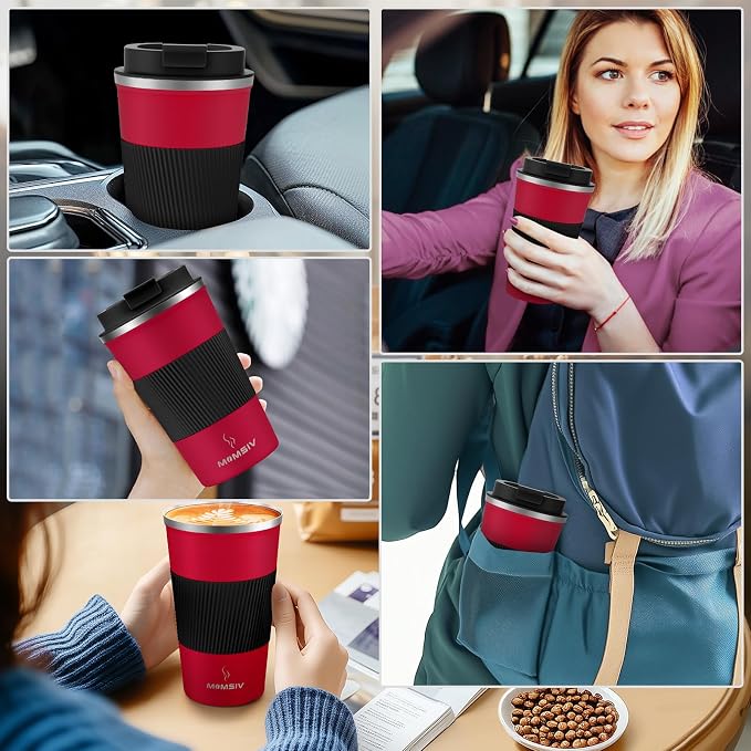 MOMSIV 17oz Travel Mug, Insulated Coffee Cup with Leakproof Lid, Vacuum Stainless Steel Double Walled Reusable Tumbler for Hot and Cold Water Coffee and Tea In Travel and Car