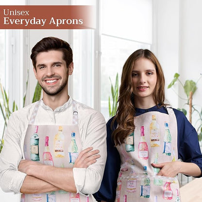 Maison d' Hermine 100% Cotton Apron for women with Pocket Kitchen Chef Apron for Men Cooking Spring Summer
