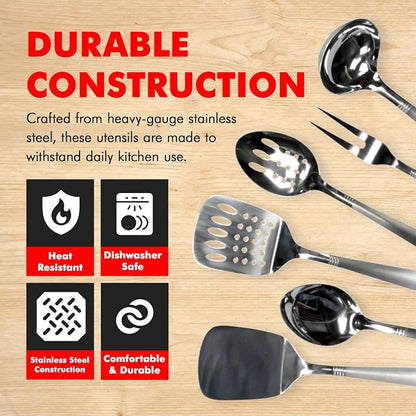 Chef Craft Select Kitchen Tool and Utensil Set, 6 Piece Set, Stainless Steel