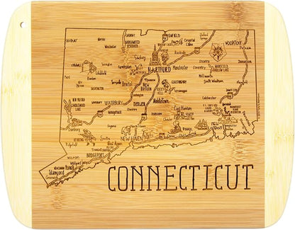 Totally Bamboo A Slice of Life Connecticut State Serving and Cutting Board, 11" x 8.75"