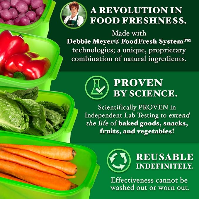 Debbie Meyer GreenBoxes – BreadBox keeps Baked Goods, Snacks, Fruits, and Vegetables Fresh Longer, Reusable, BPA Free, Made in USA