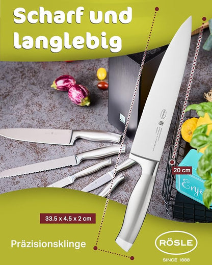 Rösle Basics Line Stainless Steel Chef's Knife, 8-inch Blade