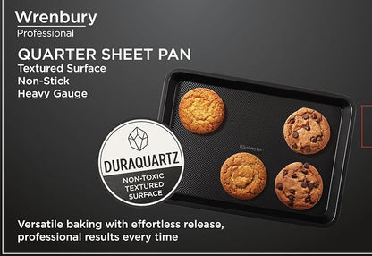 Wrenbury Quarter Sheet Pan - Carbon Steel Non-Stick ¼ Cake Baking Tray - Non Toxic Cookie Pan for Traybake - 13” x 9”