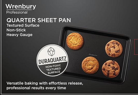Wrenbury Quarter Sheet Pan - Carbon Steel Non-Stick ¼ Cake Baking Tray - Non Toxic Cookie Pan for Traybake - 13” x 9”