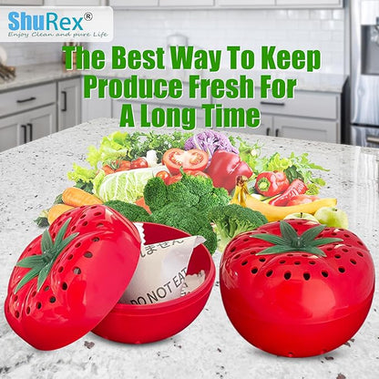 Produce Freshness Preserver Saver Kit- Keep Fruits and Vegetables Fresh Longer, Ethylene Gas and Odor Absorber in Refrigerator (2 Saver Balls+8 Refill Sachets)
