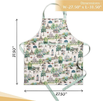 Maison d' Hermine 100% Cotton Apron for women with Pocket Kitchen Chef Apron for Men Cooking Spring Summer