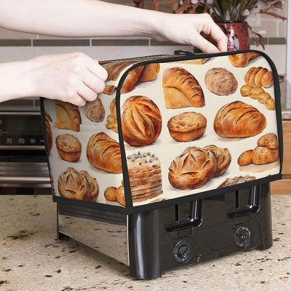 Modern Watercolor Bread 2 Slice Toaster Cover, Dustproof, Fingerprint Protection, Kitchen Appliance Cover, Toaster Bag