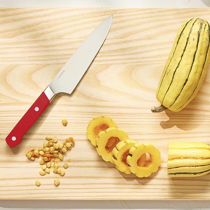 Misen 8 Inch Chef Knife, AUS-10 Japanese Stainless Steel - Red