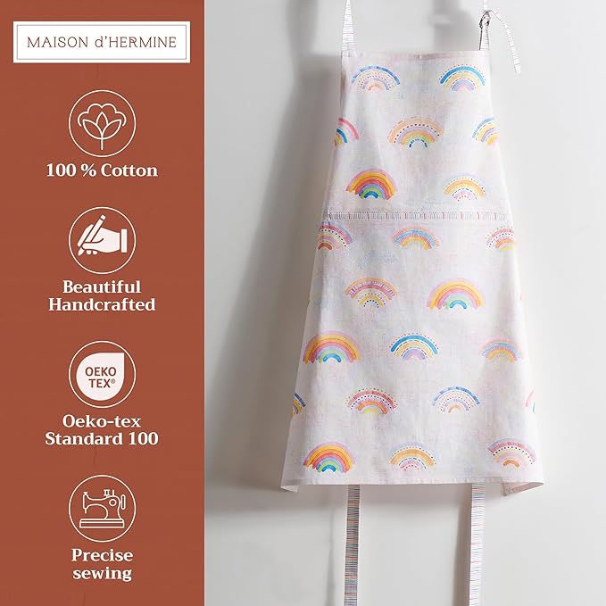 Maison d' Hermine 100% Cotton Apron for women with Pocket Kitchen Chef Apron for Men Cooking Spring Summer