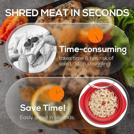 AveFare Chicken Shredder - 11Inch Large Chicken Shredder Tool Twist with Brush, Visible Meat Shredder, Ergonomic Handle, Strong Anti-Slip, BPA Free Dishwasher Safe, Suitable for Pork Beef Chicken