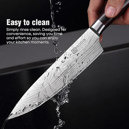 PAUDIN Chef Knife, 6 Inch Sharp Kitchen Knife, High Carbon Stainless Steel Utility Knives with Ergonomic Handle, Small Knifes for Home and Restaurant