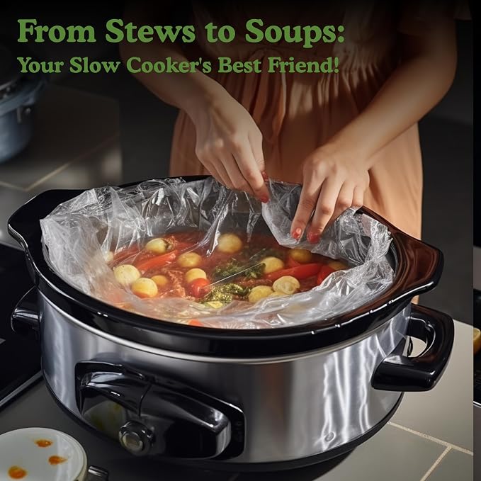 Regency Wraps Slow Cooker Saver, Time Saving, Non-Stick Liners For Easy Clean Up After Making Stews Soup and Meat, Store and Reheat Food, 20 x 12, Pack of 12