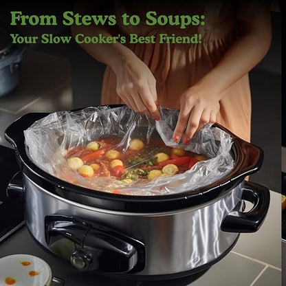 Regency Wraps Slow Cooker Saver, Time Saving, Non-Stick Liners For Easy Clean Up After Making Stews Soup and Meat, Store and Reheat Food, 20 x 12, Pack of 12