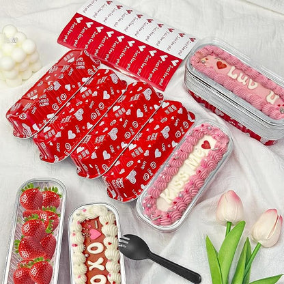 100Pack Mother's Day Mini Cake Pans with Lids – 6.8 oz Heart-Print Mini Loaf Pan for Baking & Gifting Mini Cakes, Pound Cakes, Brownies (Non-Stick, Romantic Design)