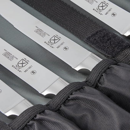 Mercer Culinary Genesis 7-Piece Forged Steak Knife Set, Steel/Black