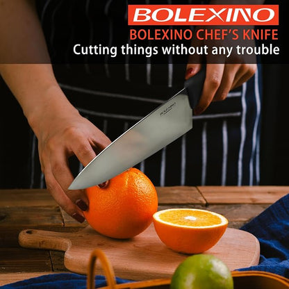 8 inch Japanese High Carbon Stainless Steel Chef Knife Set, Professional Extra Sharp Wide Cook Knife with Non-slip Ergonomic Handle, for Kitchen Home Restaurant