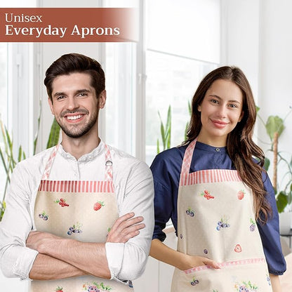 Maison d' Hermine 100% Cotton Apron for women with Pocket Kitchen Chef Apron for Men Cooking Spring Summer