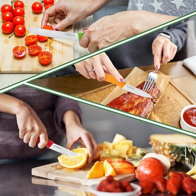 Paring Knife Set 6PCS, Ultra Sharp Kitchen Knives, Cutting & Peeling Knives, Kitchen Knives for Home Essentials, PP Plastic Handle-Multicolored