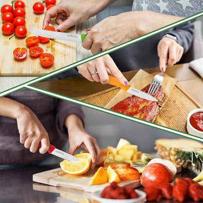 Paring Knife Set 6PCS, Ultra Sharp Kitchen Knives, Cutting & Peeling Knives, Kitchen Knives for Home Essentials, PP Plastic Handle-Multicolored