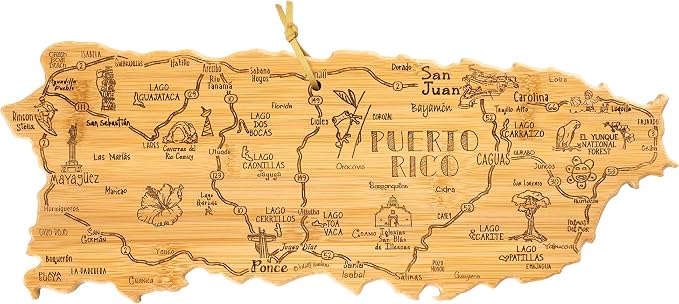 Totally Bamboo Destination Puerto Rico Cutting Board, Shaped Charcuterie Board