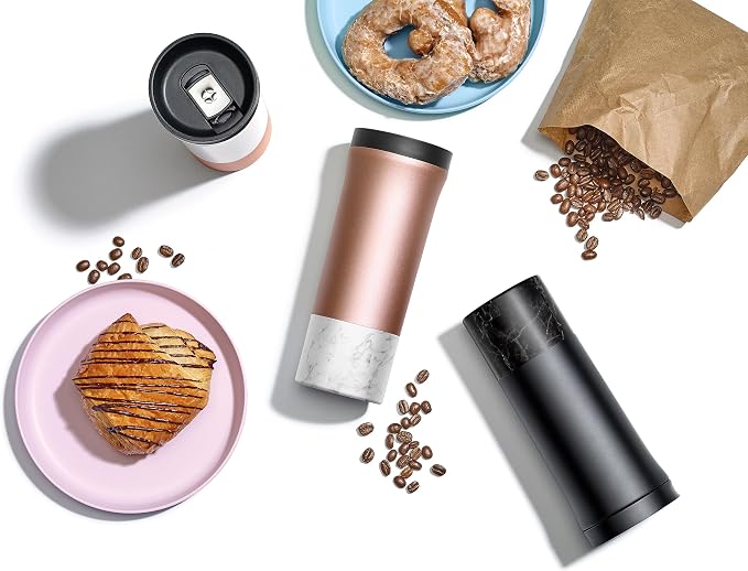 Ello Miri 16oz Vacuum Insulated Stainless Steel Travel Mug, Leak-Proof Slider Lid, Keeps Hot for 5 Hours, Perfect for Coffee or Tea, BPA-Free, Fits Most Cupholders, Holiday Gift, Black