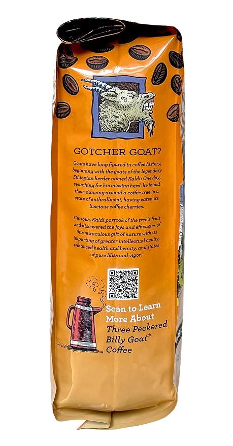 Raven's Brew Coffee Bold Organic Coffee Dark Roast Whole Bean - Organic Three Peckered Billy Goat 12oz