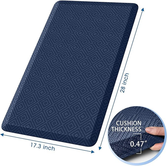 Mattitude Kitchen Mat Cushioned Anti-Fatigue Floor Mat Water Resistant Non-Slip Mats and Rugs Standing and Comfort Desk Mats for House Sink Office Laundry (Blue, 17.3"x28")