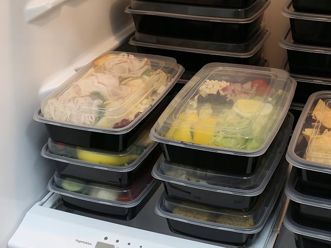 Simple Houseware 32 Pack 28 oz 1-Compartment Reusable Meal Prep Container, BPA-Free Stackable Bento Box - Microwave, Freezer & Dishwasher Safe