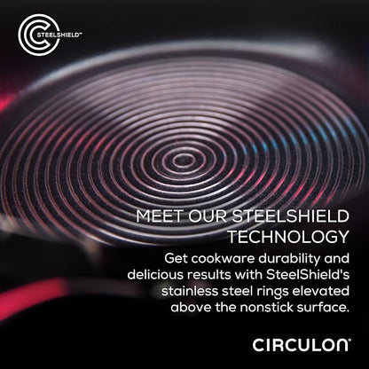 Circulon Stainless Steel Induction Cookware Set with SteelShield Hybrid Stainless and Nonstick Technology, 6 Piece - Stainless Steel