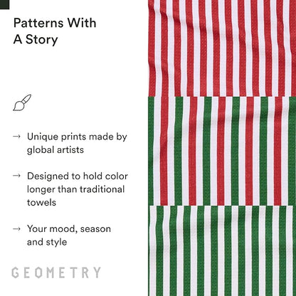 GEOMETRY Christmas Kitchen Towels - Quick Dry Microfiber Cloth Dish Towels for Kitchen Drying - Premium Quick Dry Towel 3-Pack Set - Jubilee Tea Towel