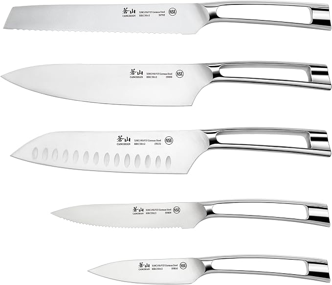 Cangshan N1 Series 59205 6-Piece German Steel Forged Knife Block Set, Oprah's Favorite Things 2017