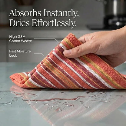 Urban Villa Kitchen Towels 100% Cotton Dish Towels for Kitchen(Set of 6) 20”x30” Dish Cloths Highly Absorbent Kitchen Linen Set with Hanging Loop Perfect for Drying Dishes Cleaning Hand Towels - Rust