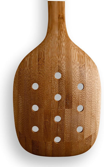 EVA SOLO | Nordic Kitchen Perforated Ladle Bamboo | Ideal for Straining and Serving Pasta and Vegetables | Natural & Eco-friendly Alternative to Plastic | Bamboo