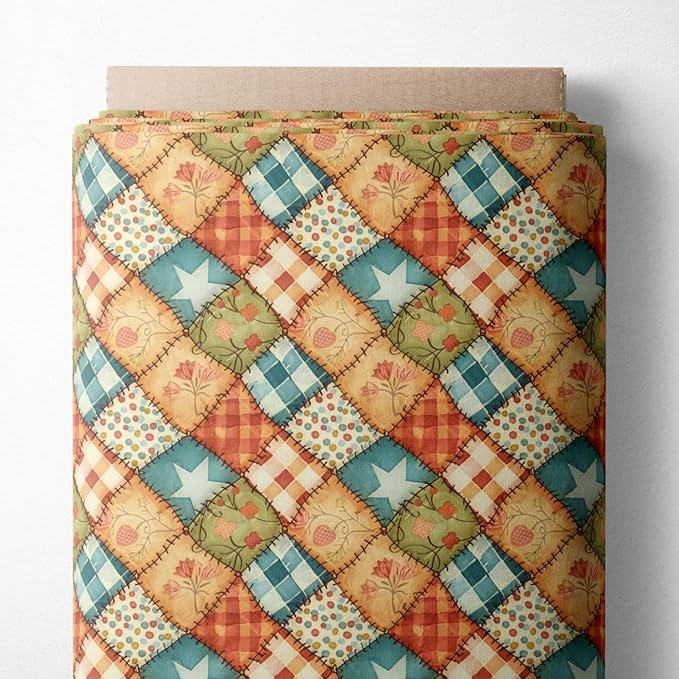 100% Cotton Fabric by the Yard – Turkish Quality Quilting & Sewing Fabric, 1 Yard x 1.69 Yards Wide, Patchwork Cotton for Crafts