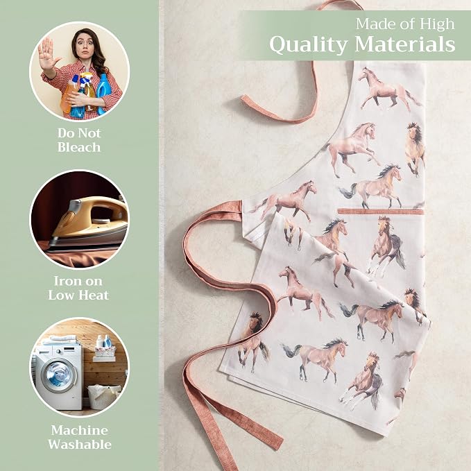 Maison d' Hermine 100% Cotton Apron for women with Pocket Kitchen Chef Apron for Men Cooking Spring Summer