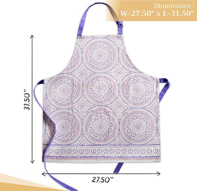 Maison d' Hermine 100% Cotton Apron for women with Pocket Kitchen Chef Apron for Men Cooking Spring Summer