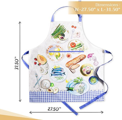Maison d' Hermine 100% Cotton Apron for women with Pocket Kitchen Chef Apron for Men Cooking Spring Summer