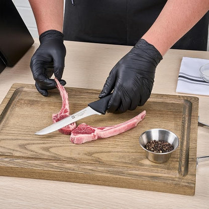 Restaurantware-6 Inch Boning Knife, 1 With Colored Coded Pins Flexible Boning Knife - High-Carbon, Stain-Resistant, Black German Steel Fillet Knife, Ergonomic Handle, For Fish, Vegetables Or Entrees