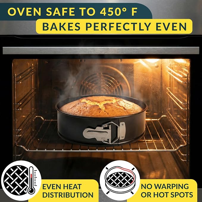 Springform Pan Set of 4 - 4,7,9,10" Carbon Steel With Removable Bottom – Leakproof Design, Nonstick Coating Cheesecake Pan – Durable Cake Mold With Secure Latch, Even Heat Cheese Cake Pans For Baking