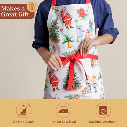 Maison d' Hermine 100% Cotton Apron for women with Pocket Kitchen Chef Apron for Men Cooking Spring Summer