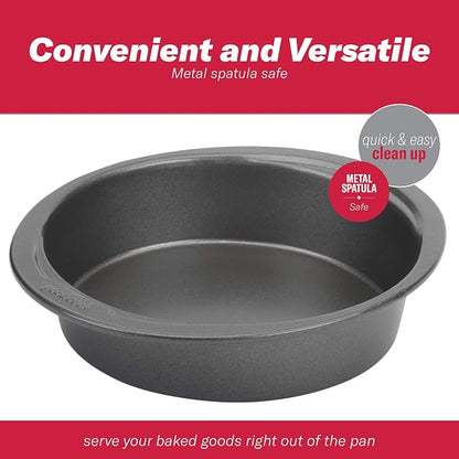 GoodCook Everyday Mini Round Cake Pan Heavy Duty Construction with Metal Utensil Safe Nonstick, 6-Inch, Gray