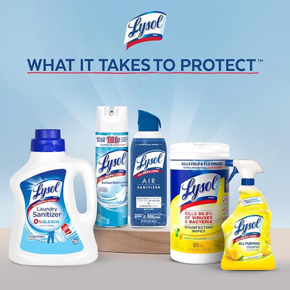 LYSOL Disinfecting Wipes, All Purpose Cleaner, Multi-Surface Antibacterial Cleaning Wipes, Household Cleaning Supplies, Dorm Essentials, Lemon + Mango & Hibiscus + Crisp Linen Scent, 80 ct. (4 Pack)