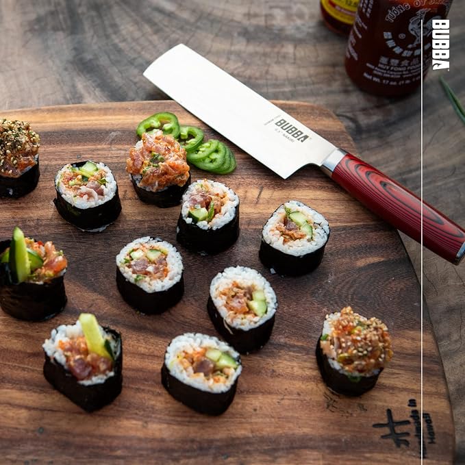 BUBBA Kitchen Series 6.5" Nakiri Knife, an All-Purpose Kitchen Knife for Chopping, Mincing, Slicing, and Dicing with a Premium German Steel Blade for All Your Kitchen Needs